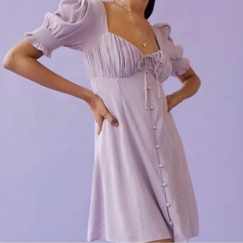 Urban Outfitters Lilac Puff Sleeve Dress